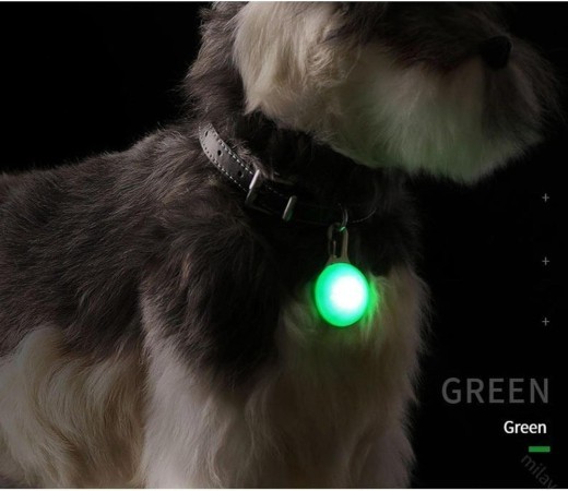 LED Luminous Pet Round Pendant Luminous Dog Tag Pet Charm Dog Flashing Tag Dog Collar Light, Suitable For Pets To Walk At Night