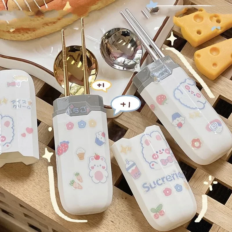 Net Celebrity Chopsticks Spoon Set Lunch Box