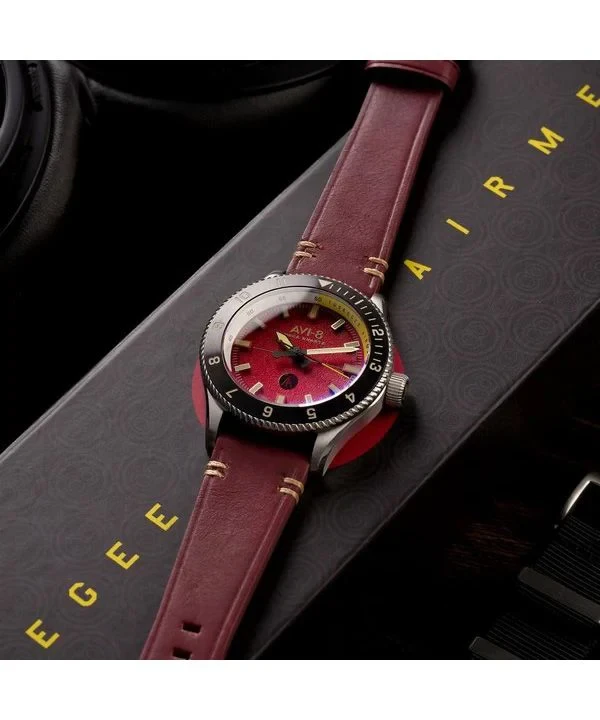AVI-8 Flyboy Tuskegee Airmen Limited Edition Ramitelli Red Dial Quartz AV-4103-04 Mens Watch With Extra Strap