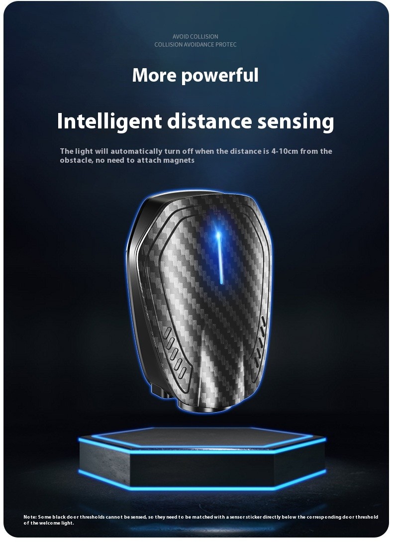 Carbon Fiber Pattern Courtesy Lamp Car Infrared Induction Wireless Door Light