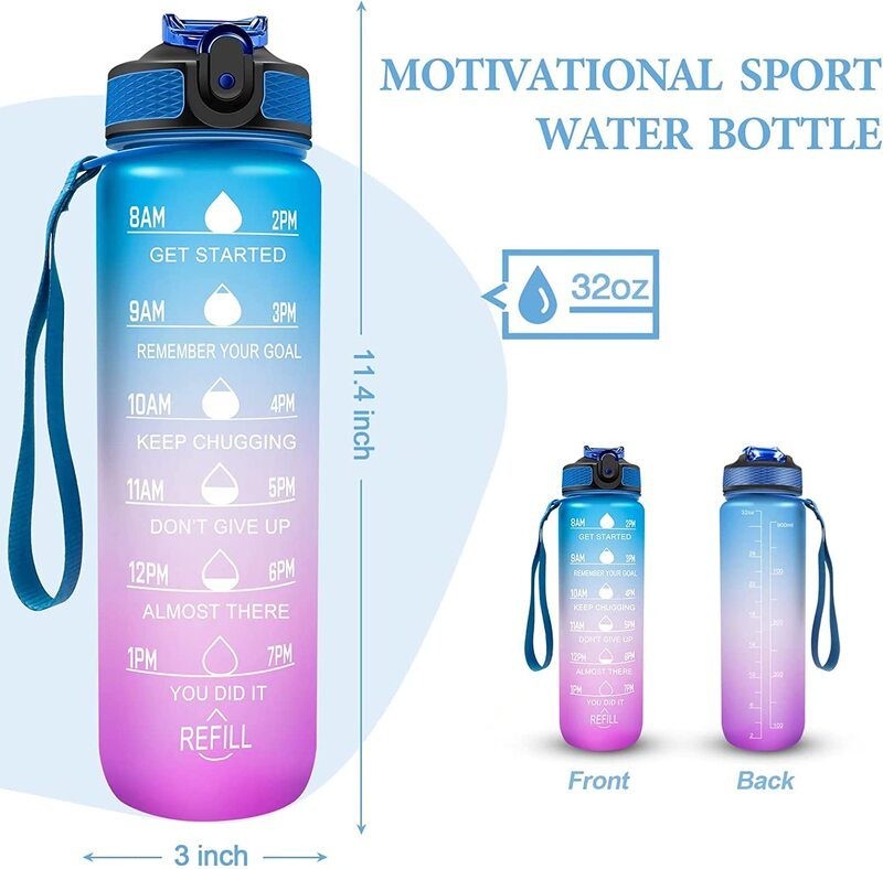 1L Water Bottle Gym Sports Drink Bottle
