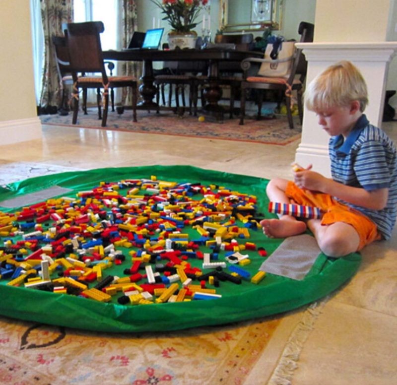 Lego Toy Storage Bag Bin Kids Play Mat
