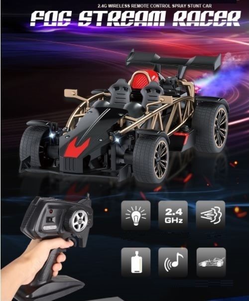 RC Car, RC Die-Cast Spray Racing Car with smoking and light effect.