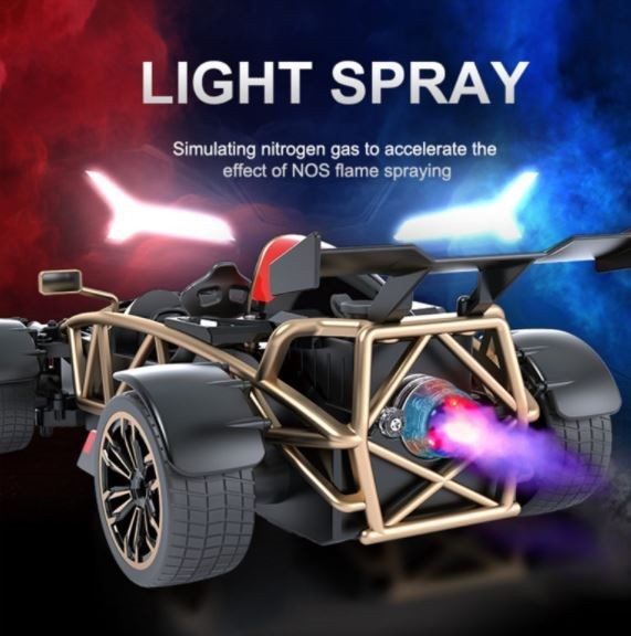 RC Car, RC Die-Cast Spray Racing Car with smoking and light effect.