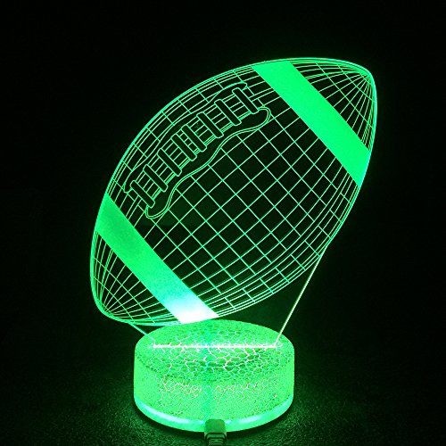 Rugby 3D Night LED Light, Power By USB, 7 Changeable color