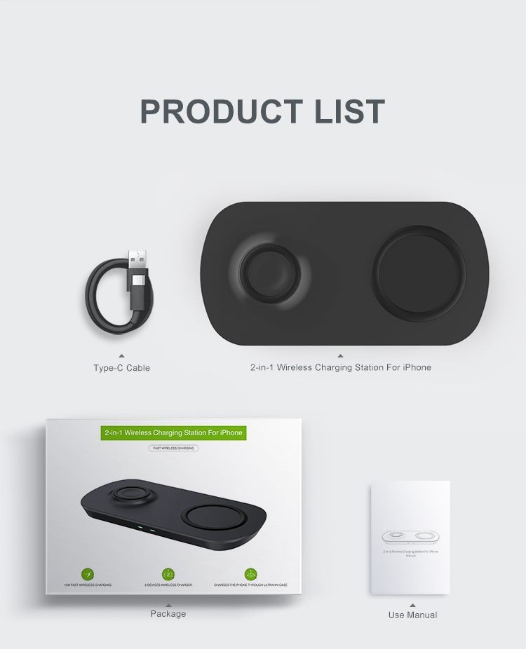 Charger, 2 in 1 wireless charger stand for iphone and apple watch, NEWDERY Brand