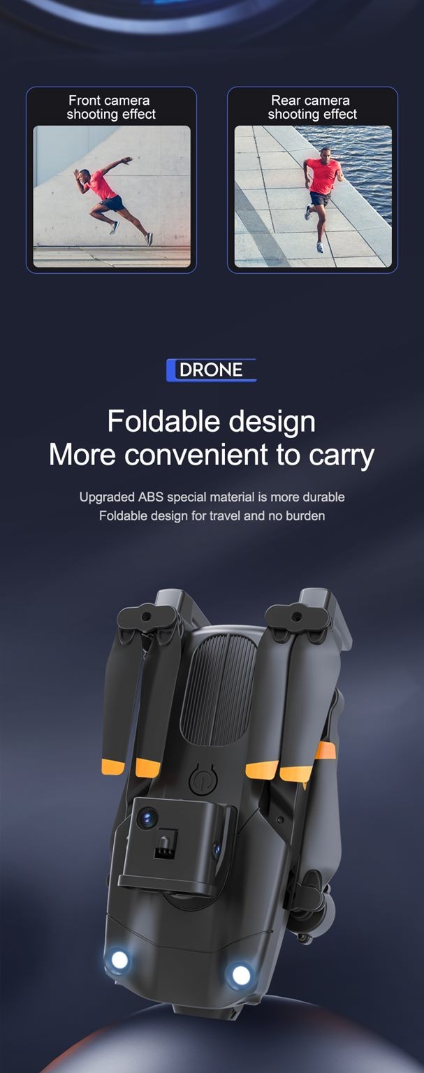 Drone, Foldable 4K Dual Camera Drone with Obstacle avoidance and optical flow