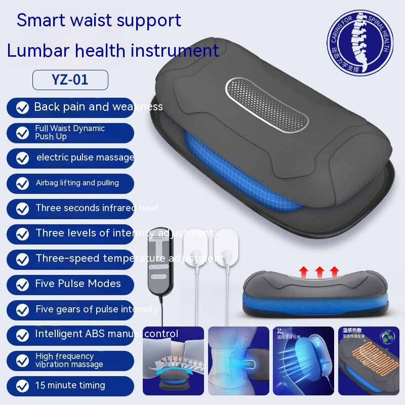 Airbag Traction Instrument Red Light Waist Pillow Hot Compress Automatic Timing Pulse Lumbar Spine Massage Pillow