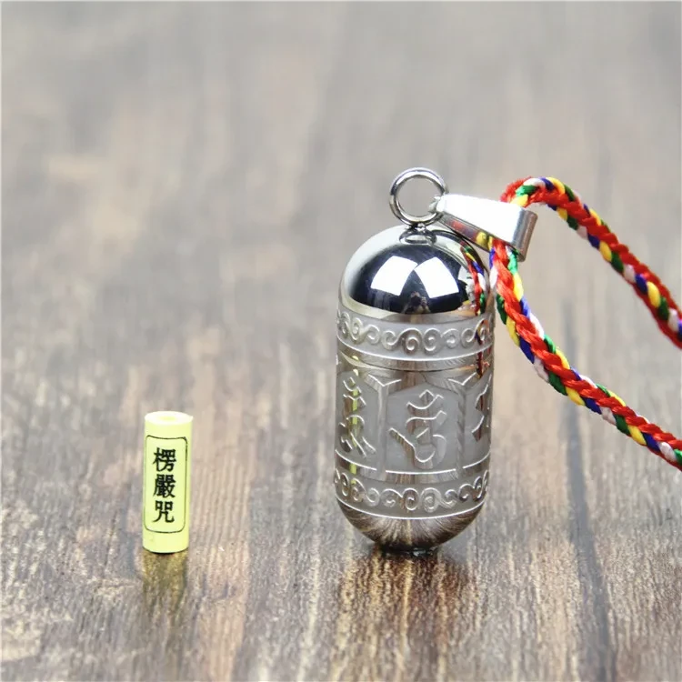 Six-character Mantra Gawu Box Pendant Titanium Steel Pendant