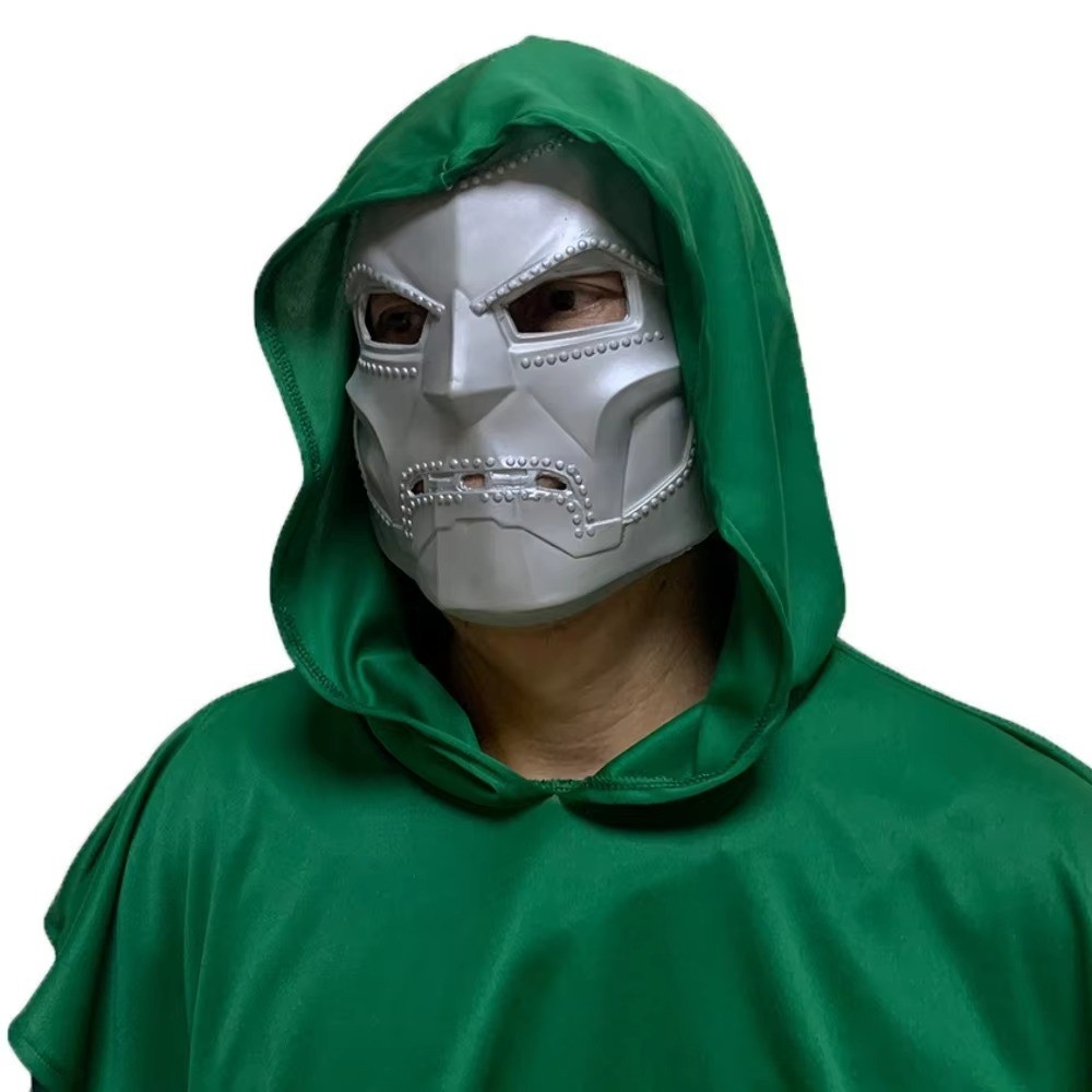 High-Quality Latex Movie Full Face Helmet  Halloween Supervillain Doctor Doom Adult Resin Mask