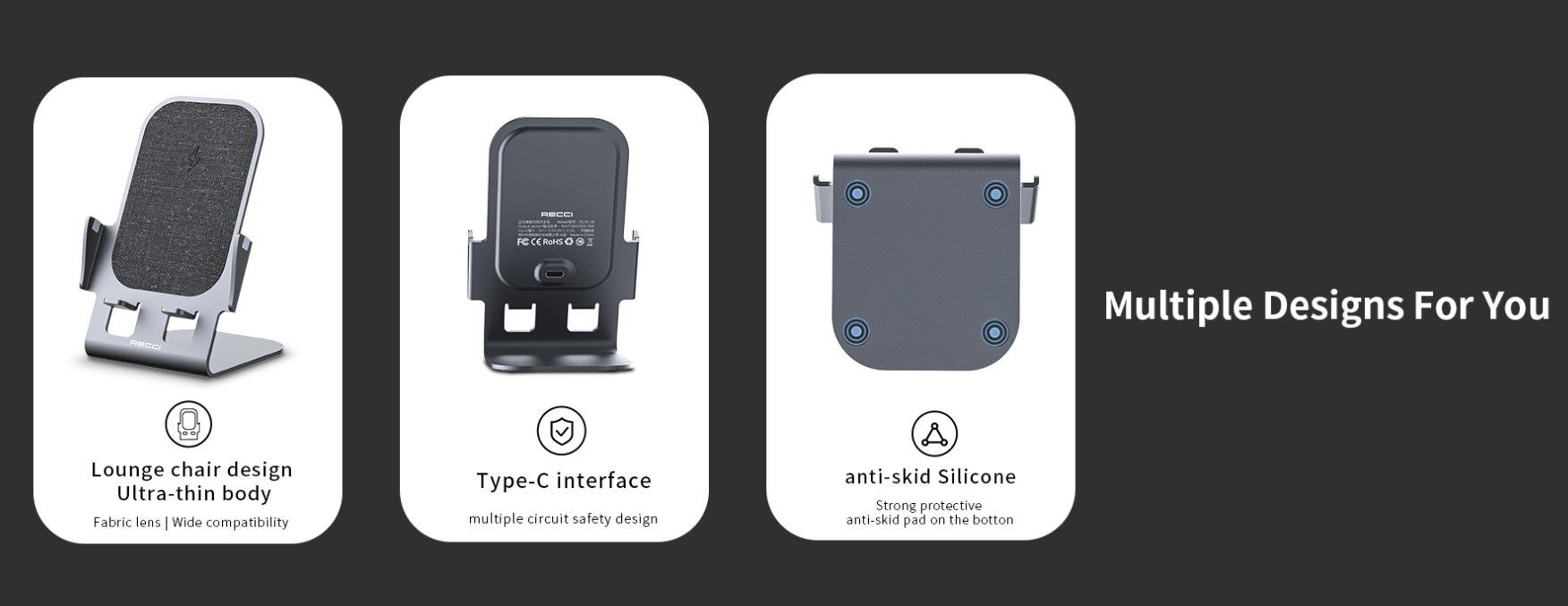 Wireless Charger, Desktop Stand
