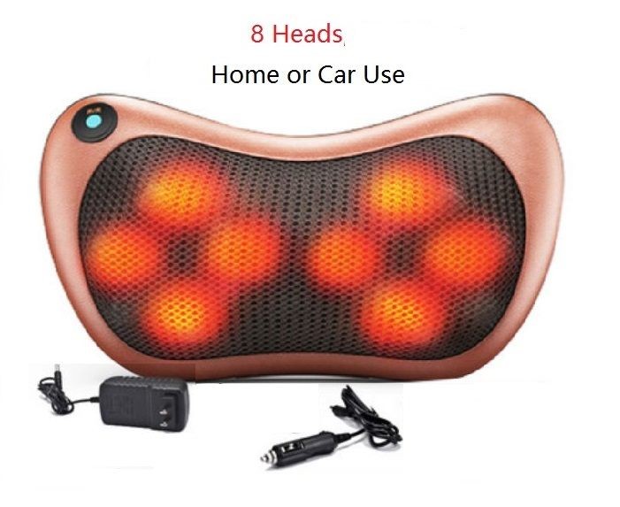 Massage Pillow, Shiatsu Multifunctional Massage, 8 Heads, 1 Year Warranty