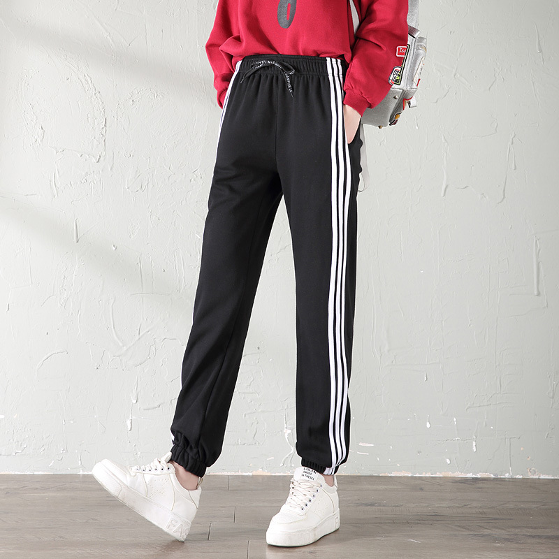 With Velvet Sport Watch in Autumn and Winter Winter Female Big Fat Code MM Student Casual Pants Loose Warm Nosing Trousers