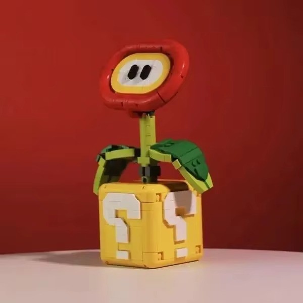 NEW MOC Piranha Plant Model Fit Flame Flower Assembled Building Block Brick