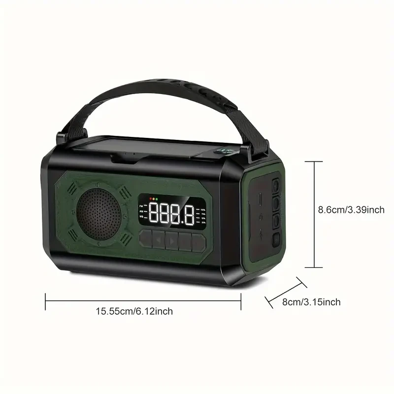 12000mAh Emergency Weather Radio - Solar & Hand Crank Portable Radio