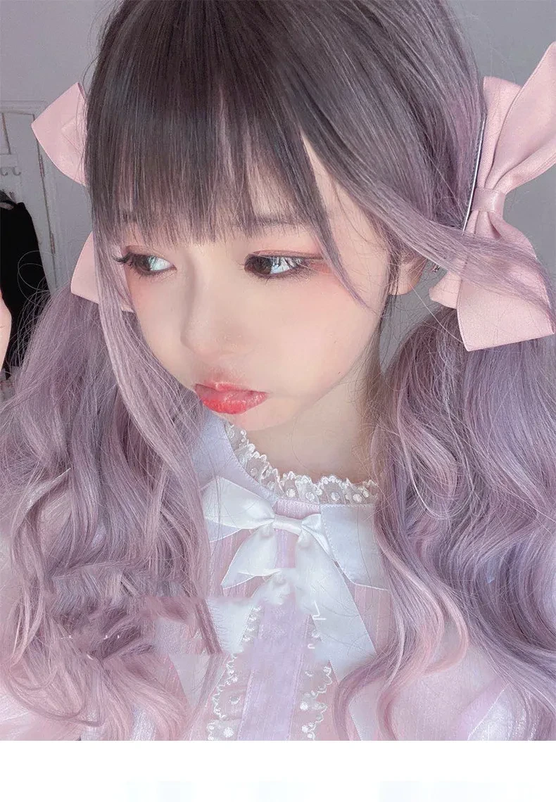 Dyeing Gradient Lolita Cute JK Long Curly Wig
