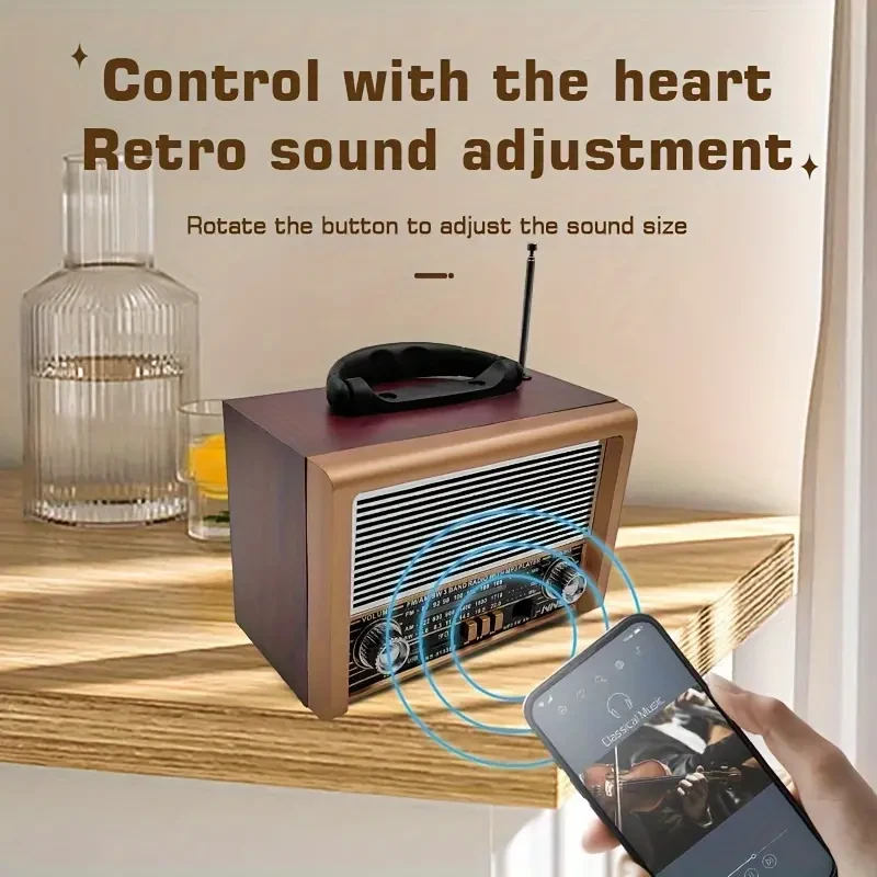 Retro Radio & Wireless Speaker - AM/FM/SW with TWS Wireless 5.0