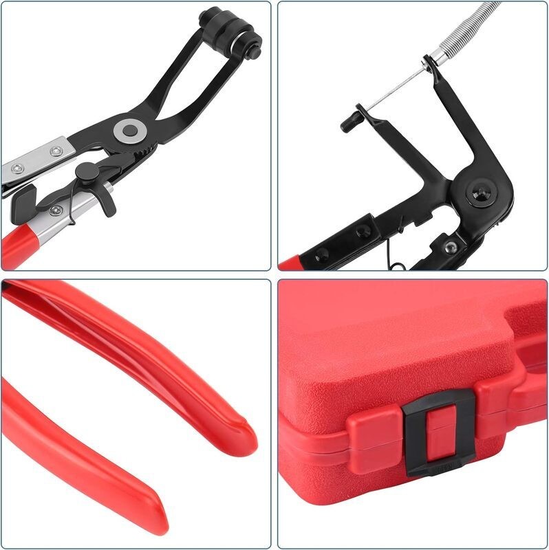 9pcs Flexible Hose Clamp Clip Pliers Set Swivel Jaw Flat Angled Band