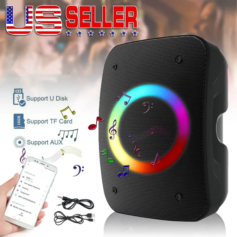 Wireless Portable Boombox Speaker - Rechargeable with 4-Inch Woofer