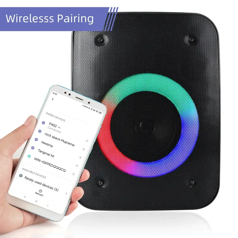 Wireless Portable Boombox Speaker - Rechargeable with 4-Inch Woofer