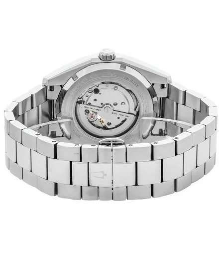 Bulova Classic Surveyor Stainless Steel Blue Open Heart Dial Automatic 96A275 Mens Watch