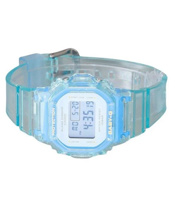 Casio Baby-G Digital Summer Jelly Transparent Light Blue Resin Strap Quartz BGD-565SJ-2 100M Women's Watch