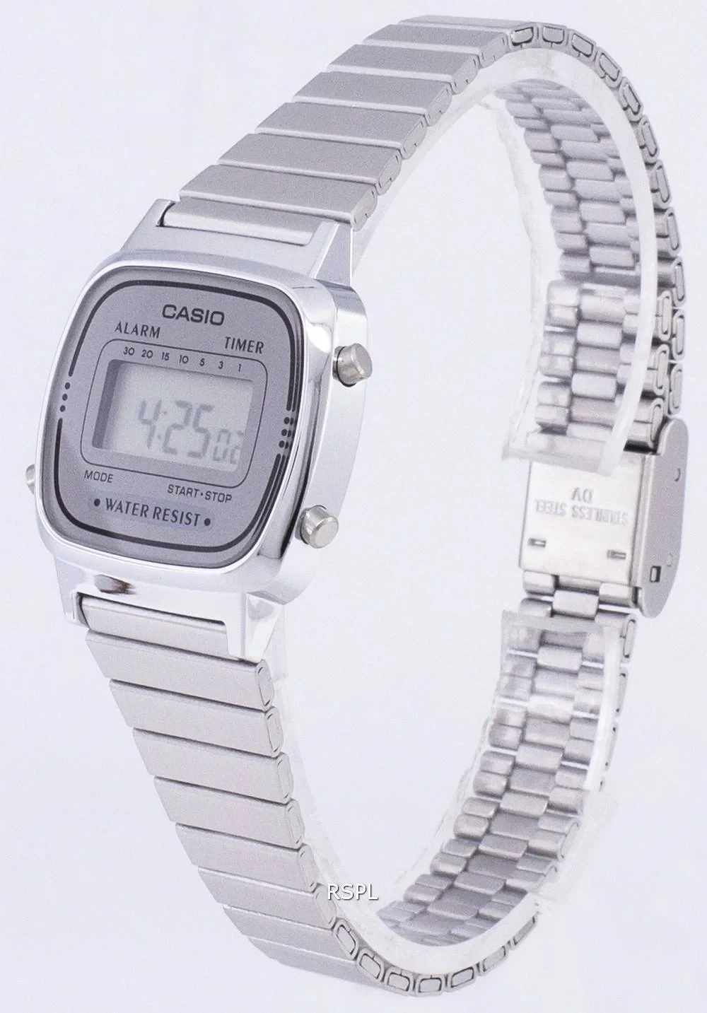 Casio Digital Stainless Steel Alarm Timer LA670WA-7DF LA670WA-7 Womens Watch