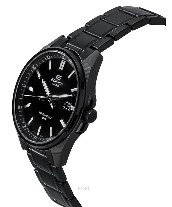 Casio Edifice Analog Black Ion Plated Stainless Steel Black Dial Quartz EFV-150D