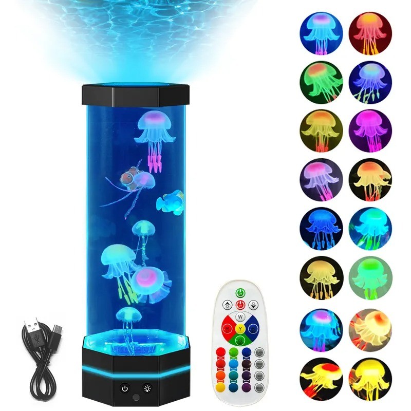 17-Color Changing Jellyfish Lava Lamp - 15-inch with Remote Control