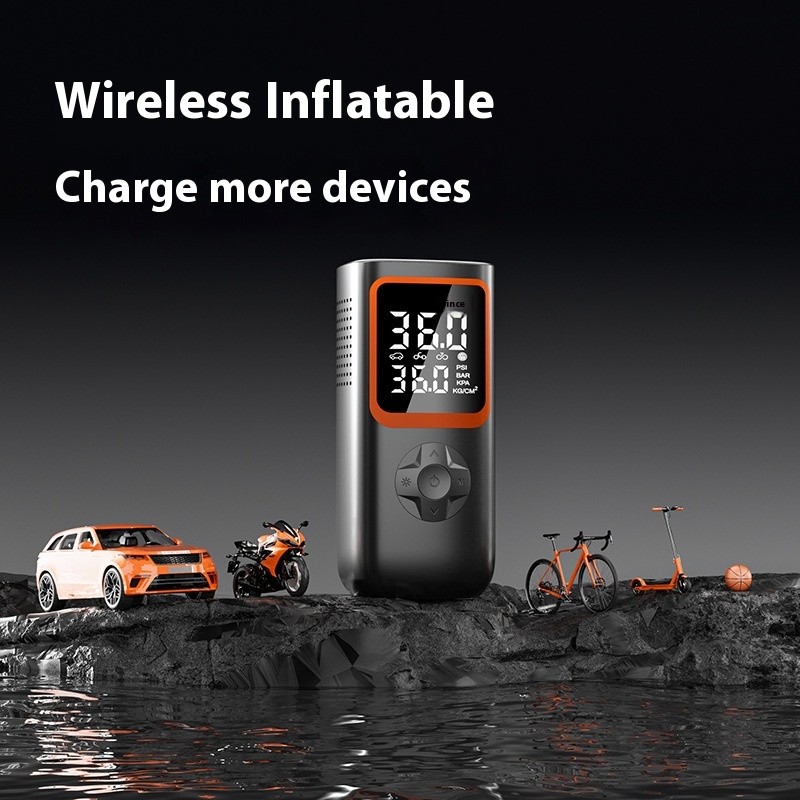 Car Handheld Portable Dual-purpose Wireless Dual Digital Display Charging Cylinder