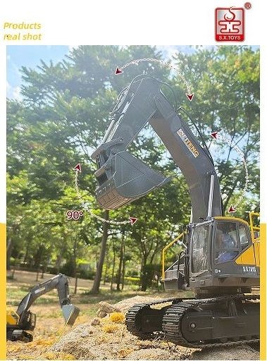 RC excavator Digger, 2.4G, 18CH, Alloy bucket, Smoke simulation