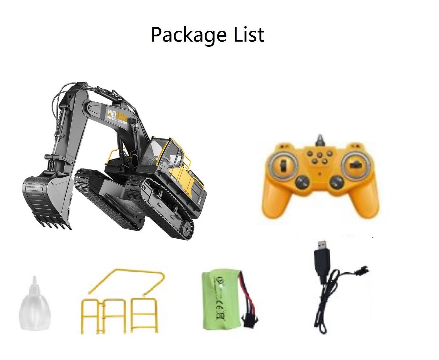 RC excavator Digger, 2.4G, 18CH, Alloy bucket, Smoke simulation