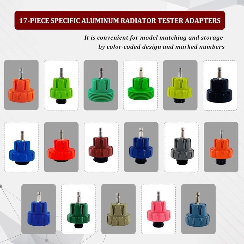 Car Truck Radiator Pressure Tester 34pcs Coolant Vacuum Refill Kit