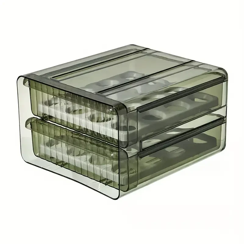 32-Grid Large Capacity Egg Storage Container With Drawer
