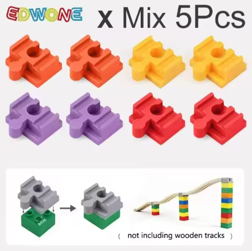 5/10PCS Wooden Train Track Accessories Plastic Building Blocks Adapters Wooden Track Connectors fit for Brand Wood Tracks Toys