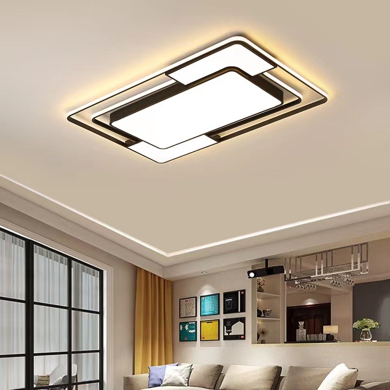 Modern LED Ceiling Lamp - Nordic Square Chandelier for Living Room, Dining Room, Bedroom