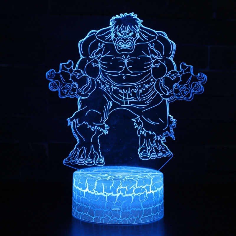 Hulk 3D Night LED Light, Power By USB, 7 Changeable colors