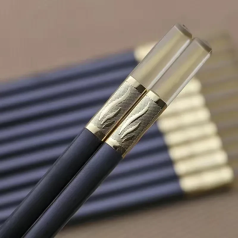 Black High-end Alloy Chopsticks Household Commercial Kam Fu Non-moldy