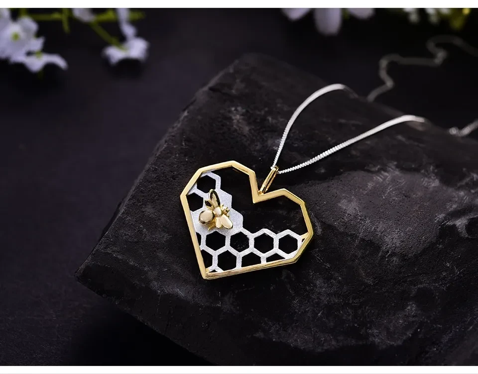 Caring Bee Heart Pendant