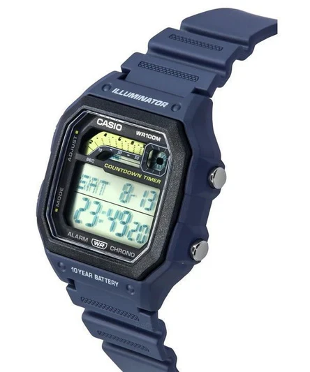 Casio Standard Digital Blue Resin Strap Quartz WS-1600H-2A 100M Men's Watch