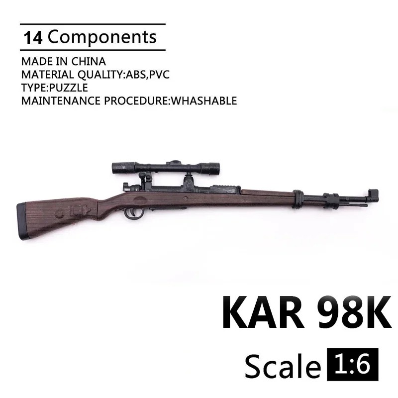 1/6 KAR 98K Mauser Rifle Gun Model Coated Plastic Military Model Accessories for 12