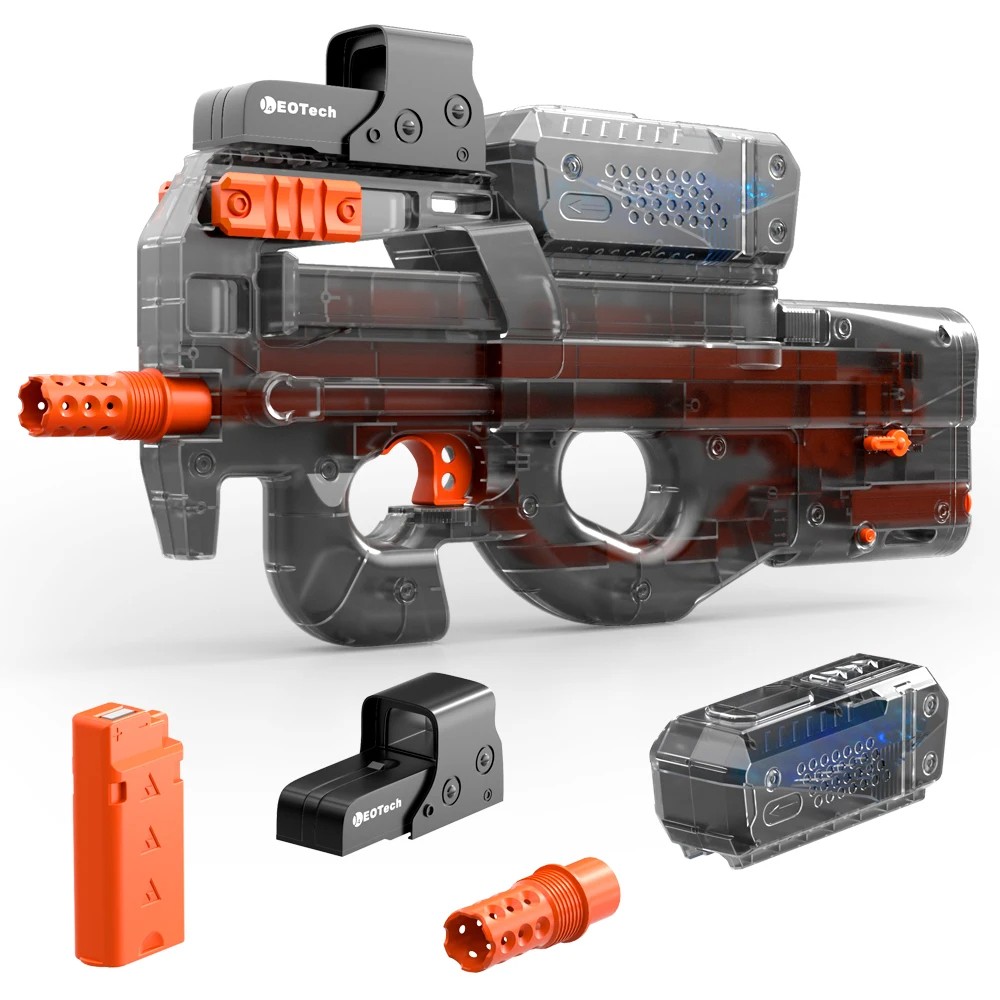 Electric Gel Gun in Transparent Black Fully Automatic Splatter Ball Toy