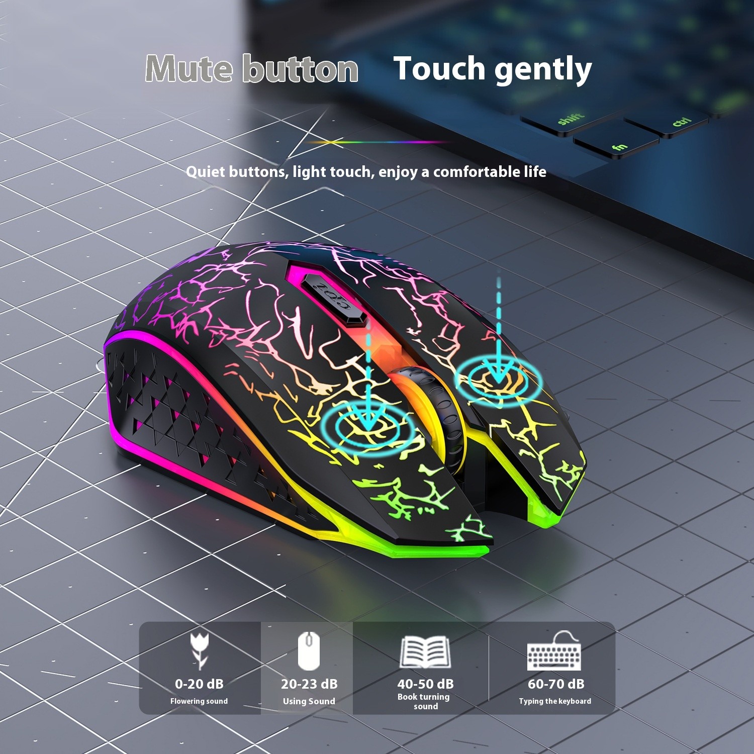 Bluetooth Dual-mode 24G Radio Gaming Mouse Rechargeable Luminous Mute Breathing Light