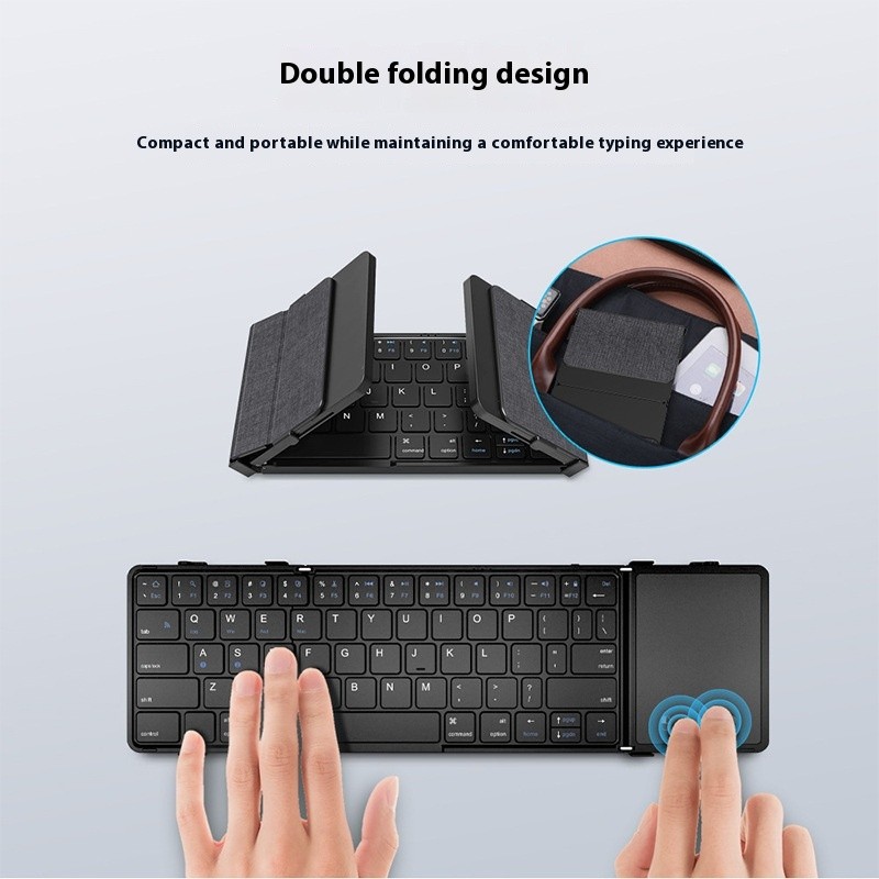 Mobile Phone Tablet Folding Bluetooth Keyboard Portable Mute