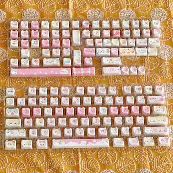 Meow Meow Team Height Five-sided Sublimation 141 Full Set Key Cap