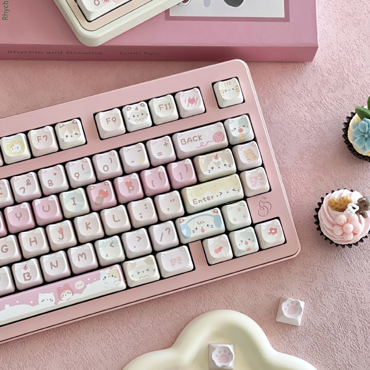 Meow Meow Team Height Five-sided Sublimation 141 Full Set Key Cap