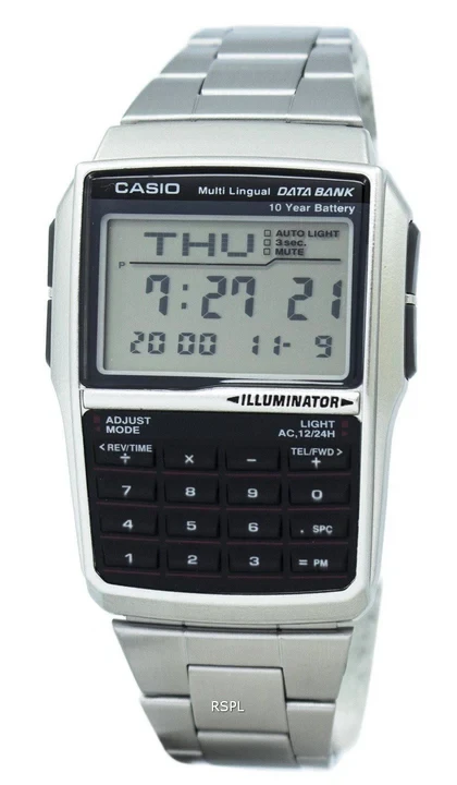 Casio Youth Digital Data Bank 5 Alarm Multi-Lingual DBC-32D-1ADF DBC-32D-1 Mens Watch