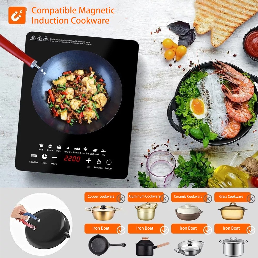 US110V/2200W Intelligent Energy-Saving Induction Cooker - Household and Outdoor Use