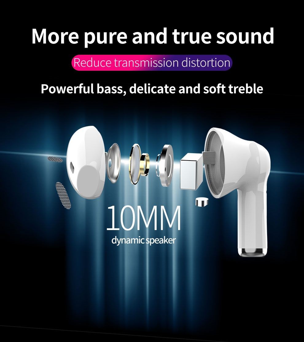 Zealot T3 TWS Wireless Earbuds, Noise Canceling, High Quality Sound, Black