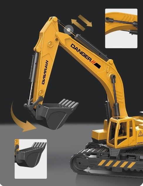 Alloy Engineering Cars, Digger, Truck, Total 4.